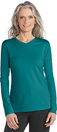 Coolibar UPF 50  Women's V-Neck T-Shirt - Sun Protective