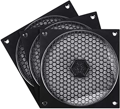 SilverStone FF121B-3PK Standard 120mm fan filters designed for use on fans and liquid cooler with multiple fans, Extra Safe Integrated fan grille and fan filter prevent fan blades from accidently comi