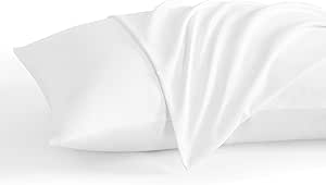 NTBAY Toddler Pillow Cases Set of 2, 2 Pack Brushed Microfiber 14x20 Pillow Cases, Soft, Wrinkle, Fade, Stain Resistant White Pillow Cases with Envelope Closure, 14x20 Inches, White