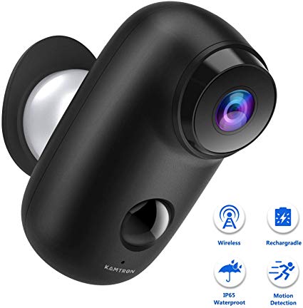 Rechargeable Battery Powered Wireless Security Camera - 1080P 2.4G WiFi Waterproof Night Vision Surveillance System with Motion Detection, Encryption Cloud Storage, Built-in SD Slot