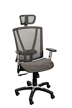 Ergomax Fully Meshed Ergo Office Chair with Headrest (Brown)