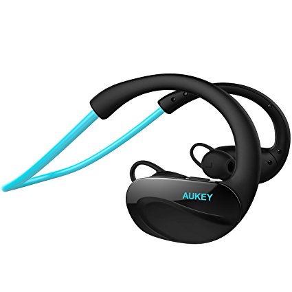 AUKEY Wireless Headphones Bluetooth 4.1 in Ear Stereo Headset for Sports with Microphone Handsfree for iPhone, Samsung, HTC, Sony, Oher Smartphone and Tablet (EP-B34, Blue)