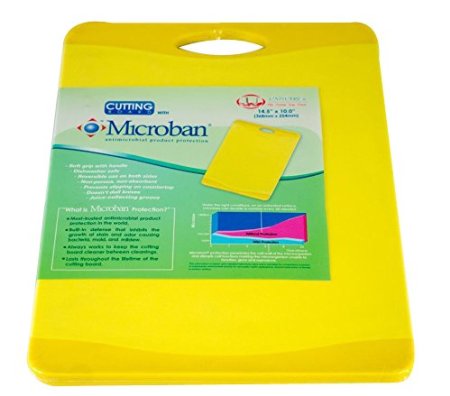 Microban Antimicrobial Cutting Board 145 by 10- Inch Yellow