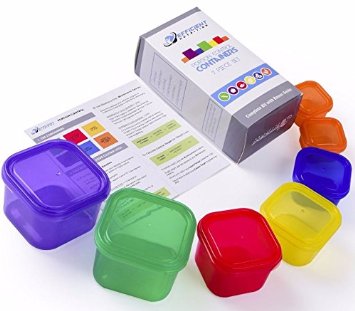 Portion Control Containers Kit 7-Piece with COMPLETE GUIDE by Efficient Nutrition - BPA FREE Color Coded Meal Prep System for Diet and Weight Loss