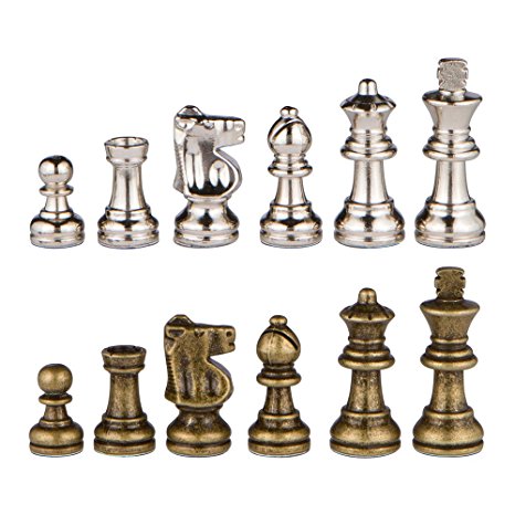 Odysseus Metal Weighted Chess Pieces with Extra Queens - Pieces Only – No Board – 2.5 Inch King