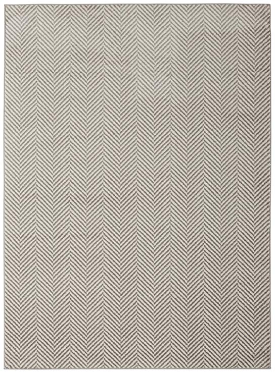 Diagona Designs Alpina Collection Contemporary Abstract Geometric Stripes Design Modern 8' X 10' Area Rug, 94" W x 118" L, Ivory/Gray (ALP9103)