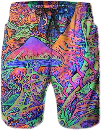 Mens Quick Dry Swim Trunks with Mesh Lining, Summer Surf Long Beach Pants Board Shorts Bathing Suits