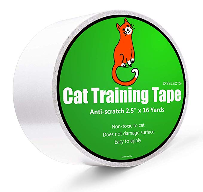Anti-scratch Cat Tape for Furniture - Stop Cat from Scratching Couch,Corners of Chair,Door frame, Counter Top and Carpet - Clear Double Sided Tape for Cat Scratching - Cat Training Tape 2.5" x 16 Yard