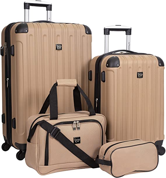 Travelers Club Unisex-Adult Midtown Hardside 4-Piece Luggage Travel Set Luggage Set