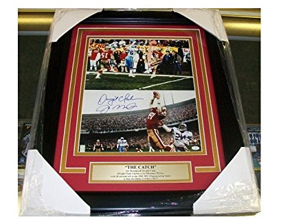 Joe Montana Dwight Clark The Catch Autographed Reprint Framed 8x10 Photo 49'ers - Autographed NFL Photos