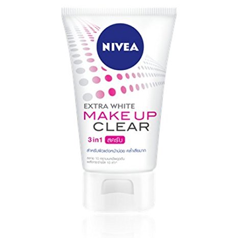 Nivea Cleansing Foam Extra White Make Up Clear Scrub Net wt. 3.53 Oz or 100 g.