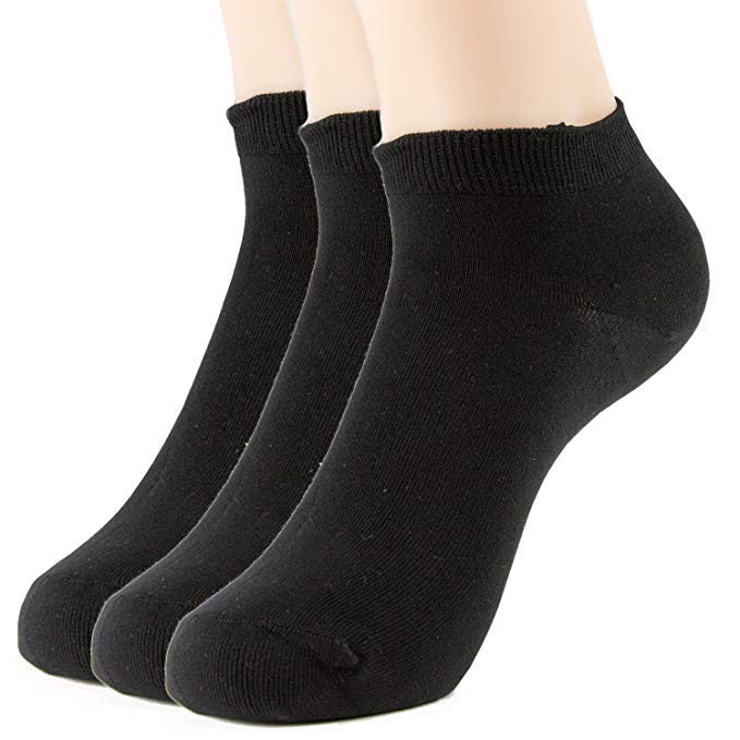 3-Pack Healthy and Natural Casual Bamboo Ankle Socks for Men, Women and Teens