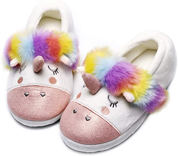 Cute Kids Animal Slippers Plush Funny Anti Slip House Shoes for Boy and Girl