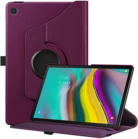 Fintie Rotating Case for Samsung Galaxy Tab S5e 10.5 2019 Model SM-T720/T725/T727, Premium PU Leather 360 Degree Swivel Stand Cover with Auto Sleep/Wake, Purple