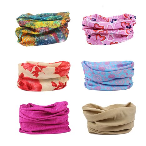 Delicol 6pcs Assorted Seamless Outdoor Sport Bandanna Headwrap Scarf Wrap(9 Color Choices) (style 11)