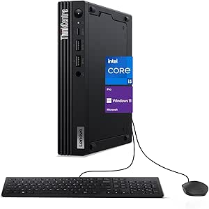 Lenovo ThinkCentre M70q Gen 4 Business Mini Desktop, 13th Gen Intel Core i5-13400T, 32GB RAM, 1TB PCIe SSD, Support 2-Monitor 4K, HDMI, DP, USB A&C, RJ-45, Wired KB & Mouse, Wi-Fi 6, Windows 11 Pro