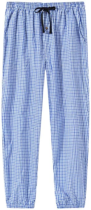 JINSHI Men's Pajama Pants Sleepwear Plaid Lounge Wear Pants Pajama Bottoms with Pockets