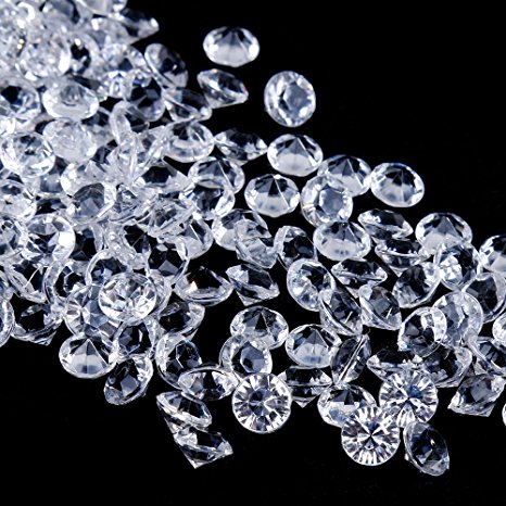 Faburo 5000 5mm Clear Arylic Diamond Table Confetti for Weddings, Bridal Shower, Birthdays, Party, Romantic Dinner