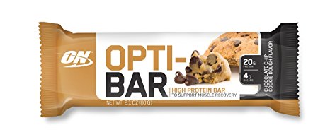 Optimum Nutrition Opti-Bar Protein Bar, Chocolate Chip Cookie Dough, 12 Count
