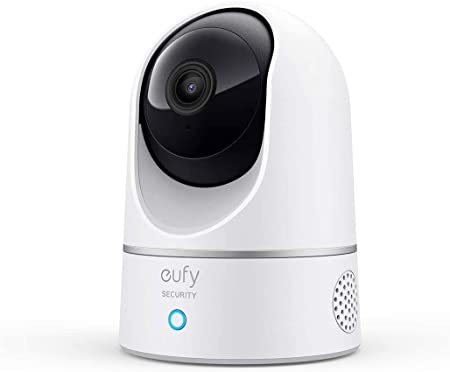 eufy Security 2K Indoor Cam Pan & Tilt, Home Security Indoor Camera, Human and Pet AI, Works with Voice Assistants, Motion Tracking, Night Vision, MicroSD Card Required, HomeBase Not Required.