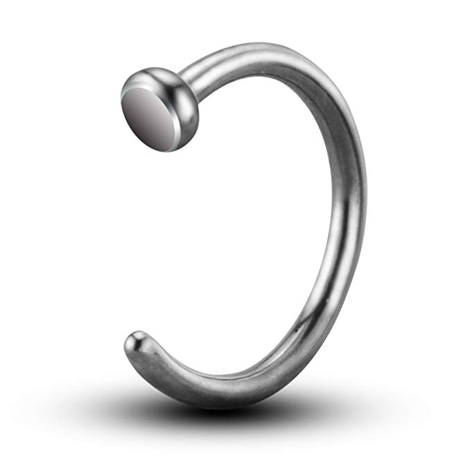 OUFER Grade 23 Solid Titanium No Allergy Nose Hoop Ring Nose Stud Ring Nose Piercing Jewelry