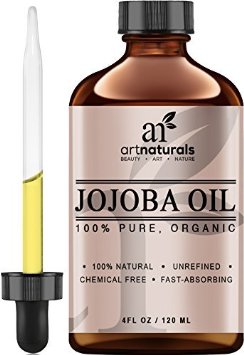 ArtNaturals Organic Jojoba Oil 100 Pure Virgin Cold Pressed Unrefined Organic Jojoba Oil 4oz Best for Sensitive Acne Prone Skin - Benefits The Face and Hair Similar To Argan Oil Without The Odor