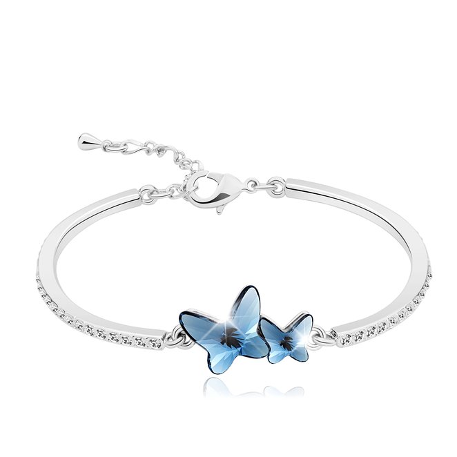 T400 Jewelers Swarovski Elements Crystal Butterfly Shape Bangle Bracelet