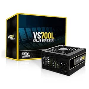 (Refurbished) VS700L NonModular High Efficiency Gaming Power Supply/PSU with 1 x PCIe and 120mm Silent Fan -Black