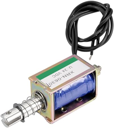 uxcell DC 24V 10N 10mm Stroke Push Pull Type Open Frame Solenoid Electromagnet XRN-0630T