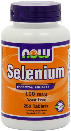 Now Foods Selenium 100mcg, Yeast Free,  250 Tablets