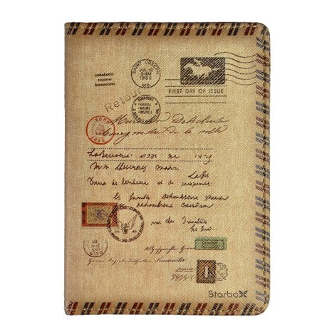 ZLYC Vintage Novelty Envelope Travel PU Leather Waterproof Passport Cover Holder