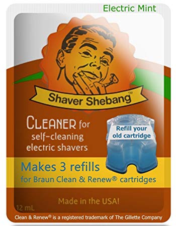 Braun Clean & Renew Mint, 6 cartridge refills=2 pack Shaver Shebang