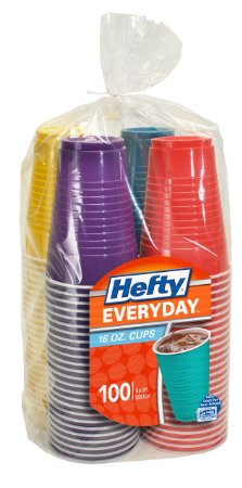 Hefty Everyday Assorted Colors Party Cups 16 Oz 100 Count