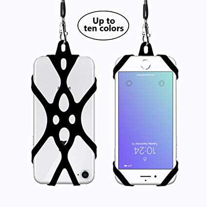 2 in 1 Cell Phone Lanyard Rocontrip Strap Case Holder with Detachable Neckstrap Universal for Smartphone iPhone 8,7 6S iPhone 6S Plus, Google Pixel LG HTC Huawei P10 4.7-5.5 inch(Black)