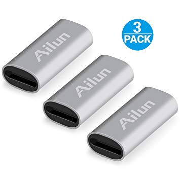 Ailun Charging Adapter Compatible with Apple Pencil Cable[3 Pack] Compatible with iPad Pencil Charging Convertor and Tether,Female to Female Cable Adapter for iPad Pro Apple Pencil Connector[Silver]