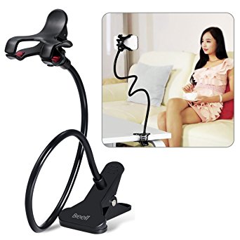 Cell Phone Holder, Breett Universal Cell Phone Clip Holder Lazy Bracket Flexible Long Arms for iPhone 6 plus/6/5s//5/4S/4, GPS Devices, Fit On Desktop Bed Mobile Stand for Bedroom, Office, Bathroom, Kitchen, etc.