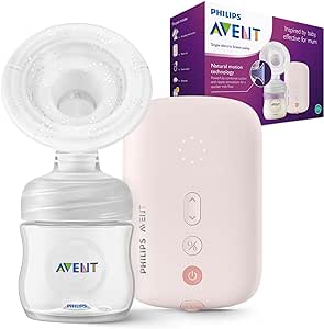 Philips Avent Electric Breast Pump Advanced, Single Breastpump with Natural Motion Technology, 8 Modes and 16 Levels Breastfeeding Pump, Portable Quiet Motor Pink Breast Pumps SCF391