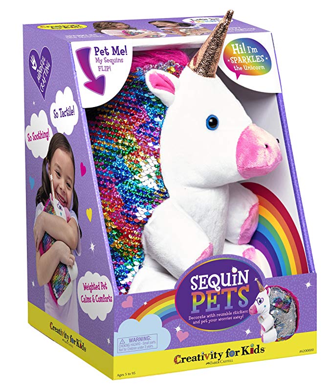 Creativity for Kids Sequin Pets Stuffed Animal - Sparkles The Unicorn Plush Toy