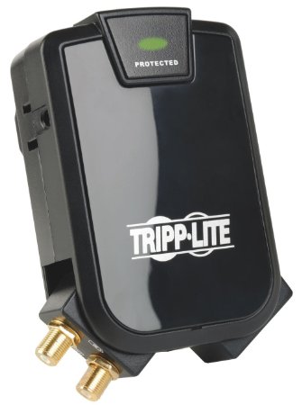 Tripp Lite 3 Outlet 2-Fixed 1 Rotating Direct Plug-in Surge Protector CoaxEthernet TLP31SAT
