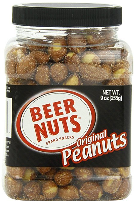 BEER NUTS Original Peanuts (Snack), 9-Ounce Jars (Pack of 6)