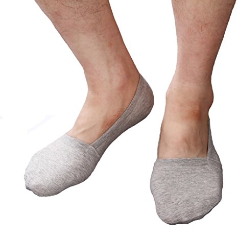 Welltogther Men's No Show Cotton Casual Socks 3 Pack Low Cut Loafer Socks Non Slip