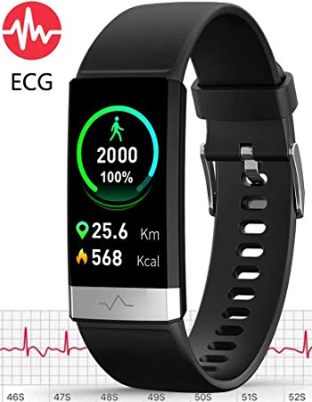MorePro ECG PPG Fitness Tracker HRV,HD Color Screen Activity Tracker with Heart Rate Blood Pressure,Waterproof Health Watch,Sleep Monitor Pedometer Step Counter for Men Women Android iOS