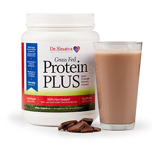 Dr. Stephen Sinatra’s Grass Fed Protein Plus Delivers 15 Grams of 100% New Zealand Grass-Fed, Non-GMO, Hormone-Free Protein PLUS Fiber, Healthy Fats, & Digestive Enzymes. Chocolate (15-day supply)