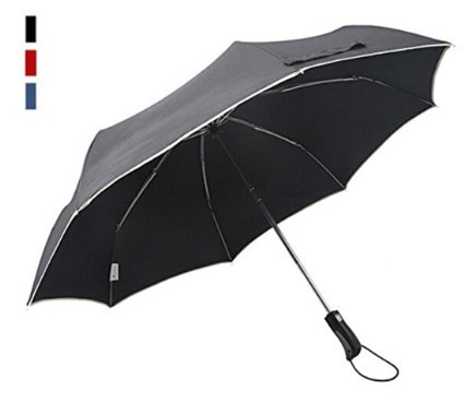 HeartAcc High Quality Fully Automatic Umbrella 3 Fold Auto OpenClose Umbrella Windproof Rainproof with Retail Package Black