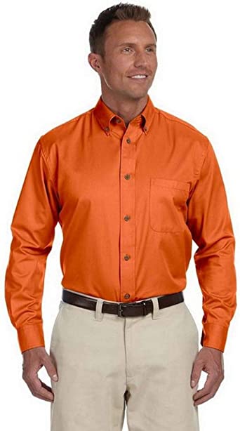 Men's Easy Blend Long-Sleeve Twill Shirt with Stain-Release