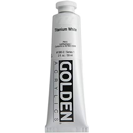 Golden GLDNHB-13802 Heavy Body Acrylic Paint, 2-Ounce, Titanium White