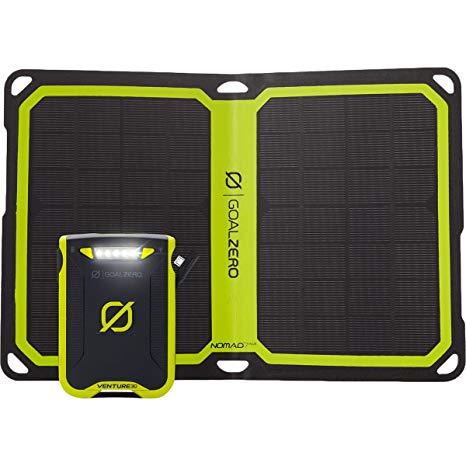 Goal Zero Venture 30 Solar Recharging Kit with Nomad 7 Plus Solar Panel, 7800mAh Power Bank