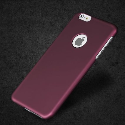 iPhone 6 Case, Acewin [Exact-Fit] iPhone 6 (4.7) Slim Case Soft Finish Coated Surface with Premium Matte Hard Case Cover for iPhone 6 (4.7) (Purplish Red)