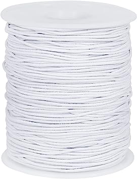 Tenn Well 1mm Elastic String, 100 Meters Elastic Beading Cord Stretchy String for Bracelets, Necklace, Jewelry Making and Crafts (White)