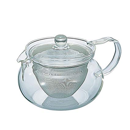 Hario Chacha-Maru 450ml Glass Teapot with Stainless Infuser CHJMN-45T from Japan